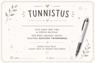 Tunnistus tintenpenni kasutamiseks