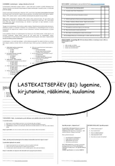Lastekaitsepäev (B1)
