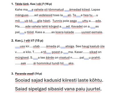 I ja j kasutamine