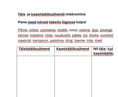 Täis- ja kaashäälikuühendi määramine