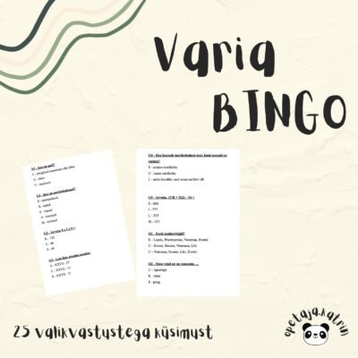 Varia küsimustega bingo mäng