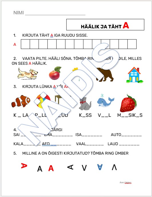 Tähtede töölehed