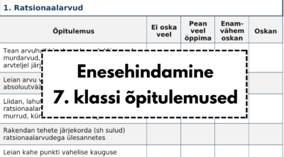 ENESEHINDAMINE: 7. klassi õpitulemused