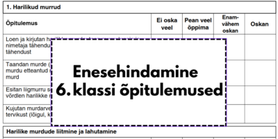 ENESEHINDAMINE: 6. klassi õpitulemused