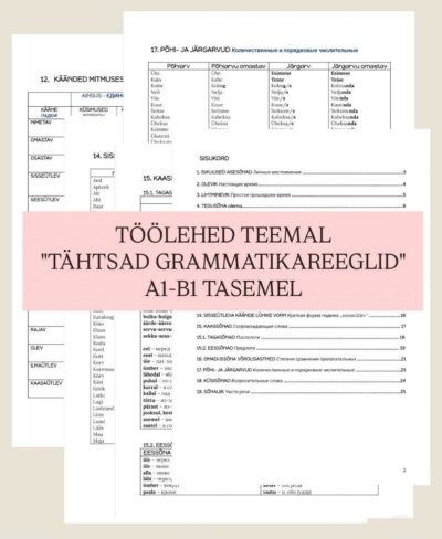 TÄHTSAD GRAMMATIKAREEGLID