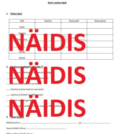 Eesti naaberriigid (3. klassi Avita loodus- ja inimeseõp)
