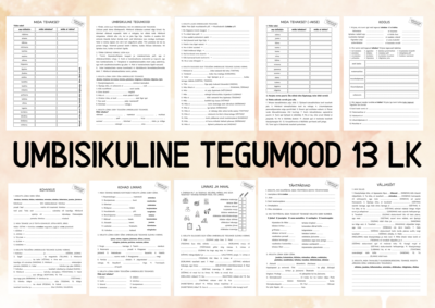 "UMBISIKULINE TEGUMOOD (olevik) - töölehtede komplekt 13 lk"