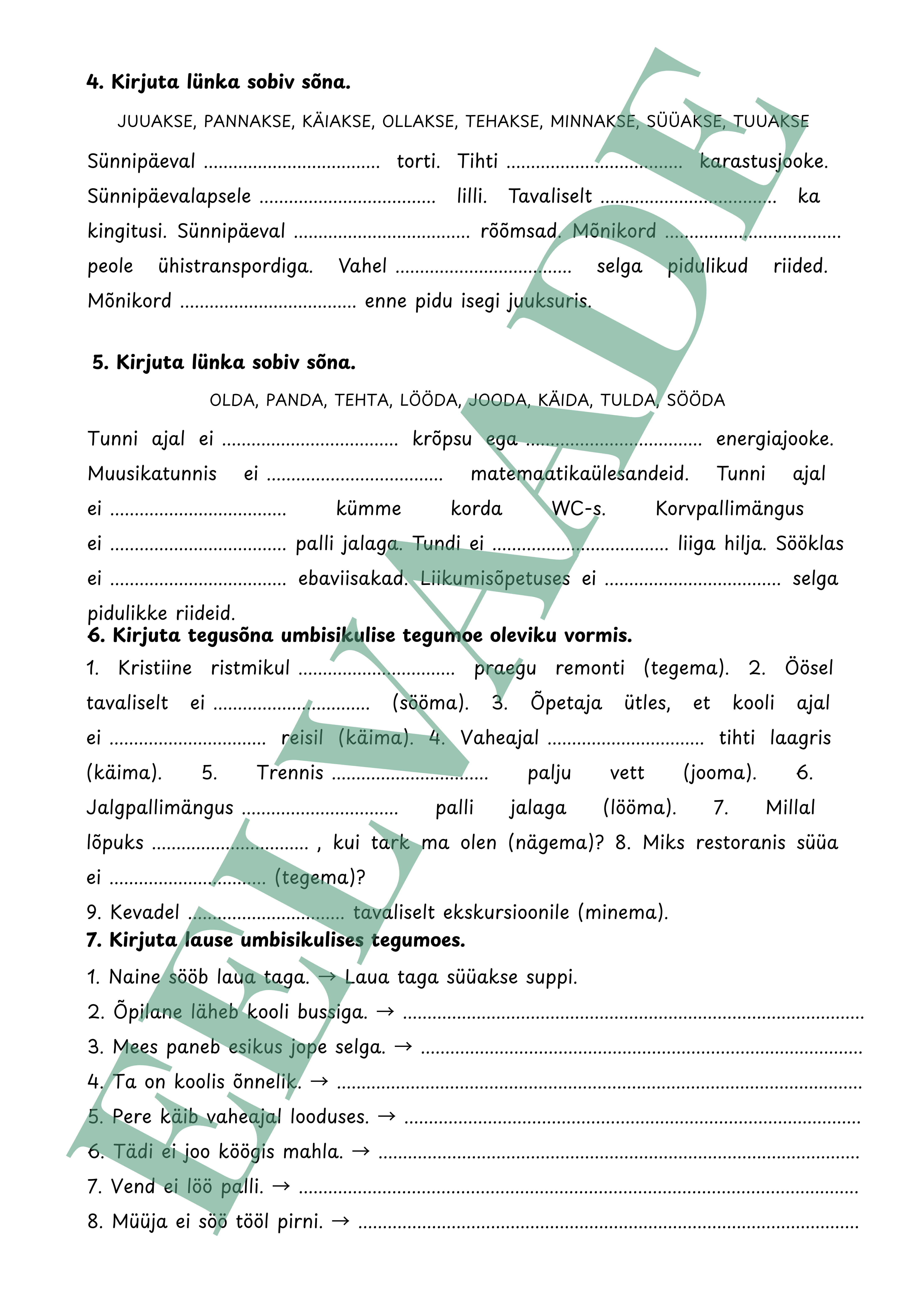 "Umbisikuline tegumood (-AKSE lõpuga sõnad) - 2 lk" - Image 2
