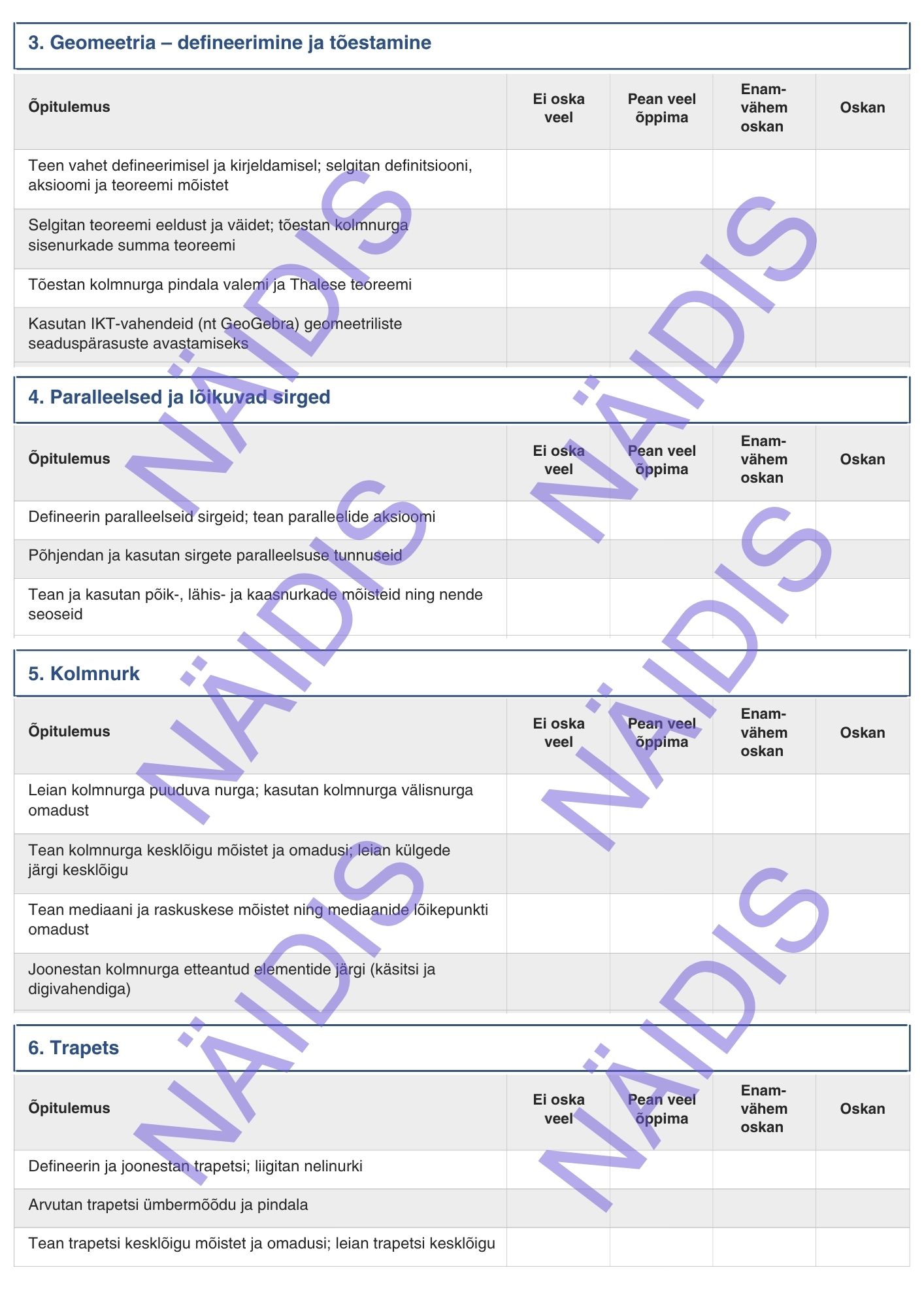 ENESEHINDAMINE: 8. klassi õpitulemused - Image 3