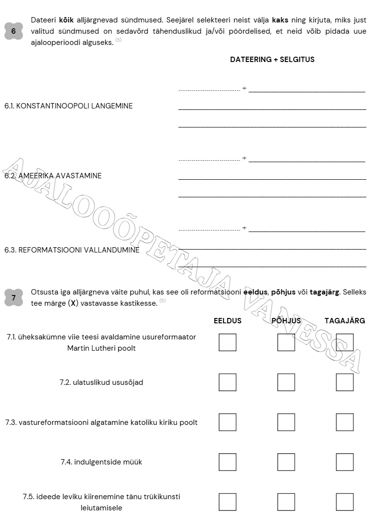 Kontrolltöö või kordamisleht "Keskaeg & uusaeg" (4 lk) - Image 3