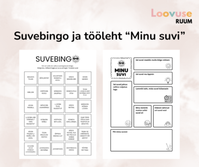 Suvebingo ja tööleht "Minu suvi"