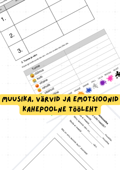 Muusika, värvid ja emotsioonid - kahepoolne tööleht