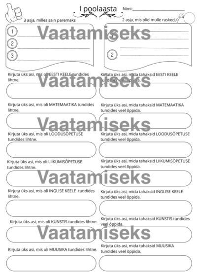 I poolaasta eneseanalüüs