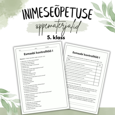 Kontrolltöö "Esmaabi" inimeseõpetus 5. klass