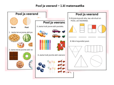 Pool ja veerand - 1.kl matemaatika