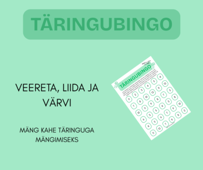 Täringubingo. Veereta, liida ja värvi.