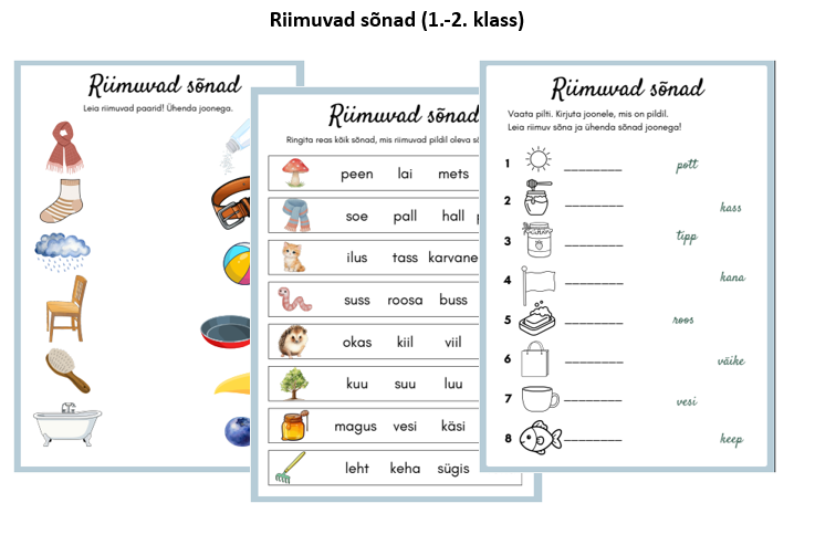 Riimuvad sõnad (1.-2. klassile)