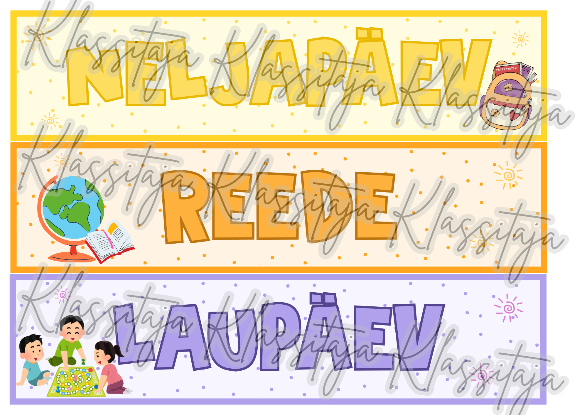 NÄDALAPÄEVAD, KUUD JA AASTAAJAD - Image 4