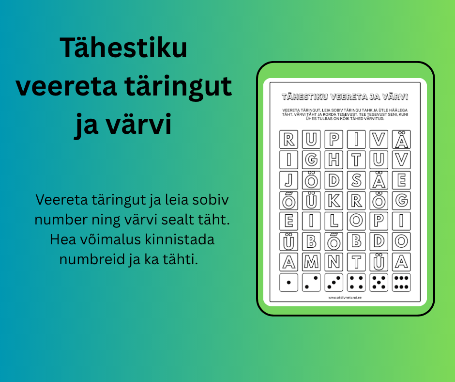 Tähestiku veereta ja värvi