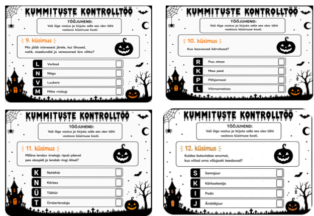 Halloweeni viktoriin- KUMMITUSTE KONTROLLTÖÖ liikumisega