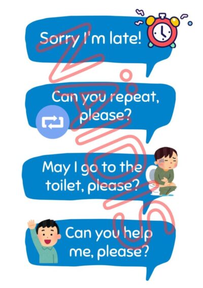 Classroom phrases in English