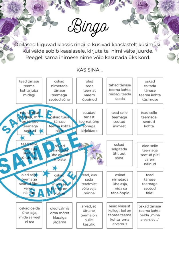 BINGO_tunni häälestamiseks ja aktiveerimiseks