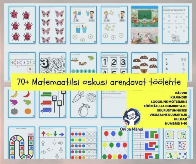 70+matemaatilisi oskusi arendavat töölehte