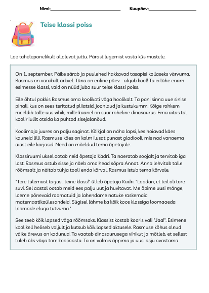 Funktsionaalse lugemise tekstid- 3 tk - Pilt 2