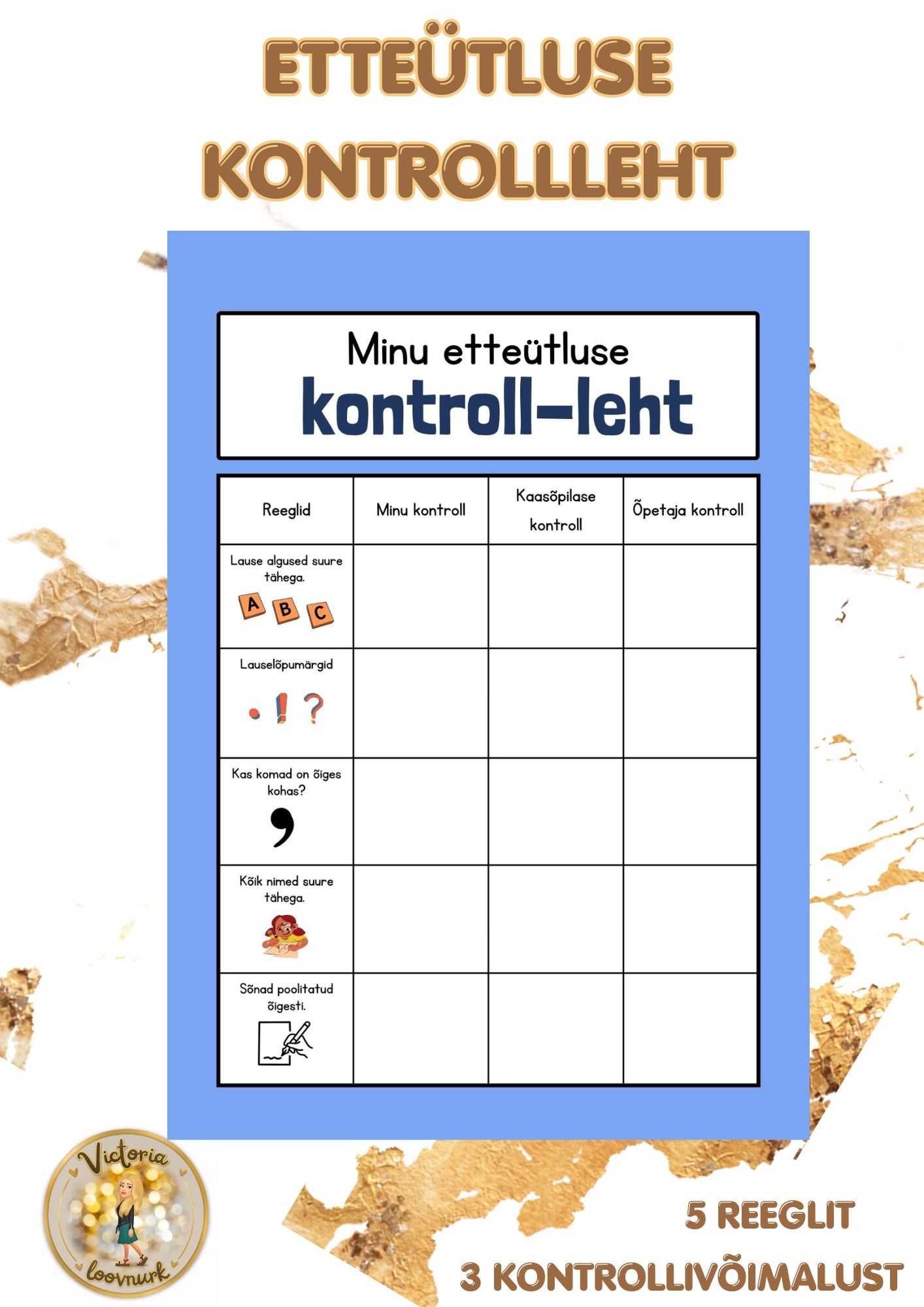 ETTEÜTLUSE KONTROLL-LEHT