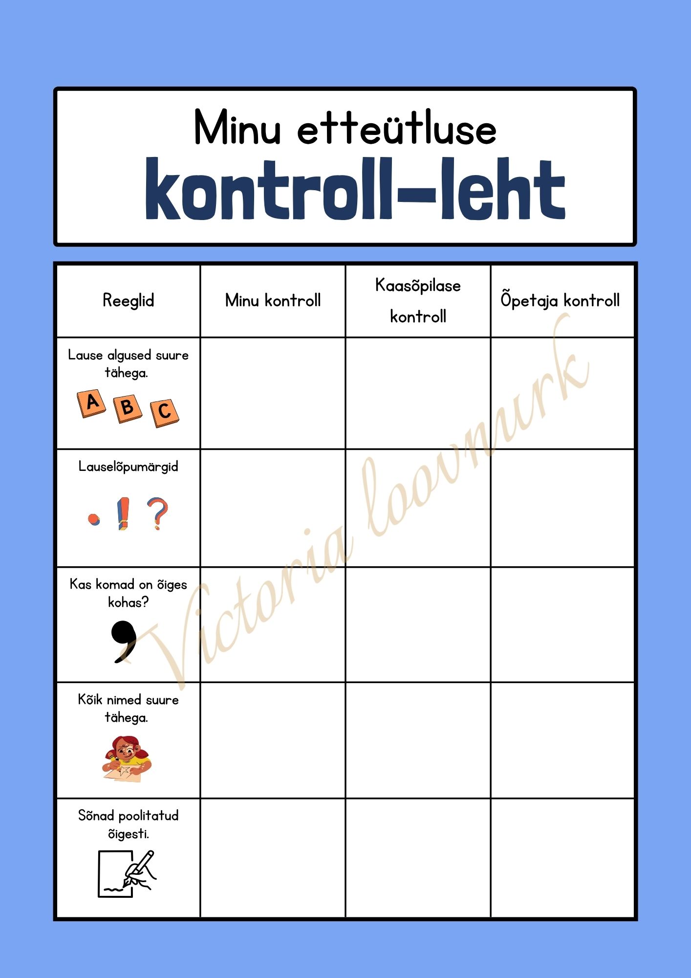 ETTEÜTLUSE KONTROLL-LEHT - Pilt 2