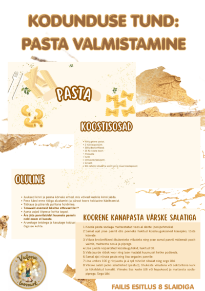 ESITLUS "PASTA" KODUNDUSE TUNDI