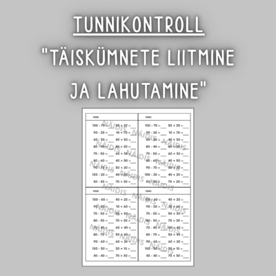 Tunnikontroll "TÄISKÜMNETE LIITMINE JA LAHUTAMINE"