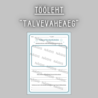 Tööleht "TALVEVAHEAEG"