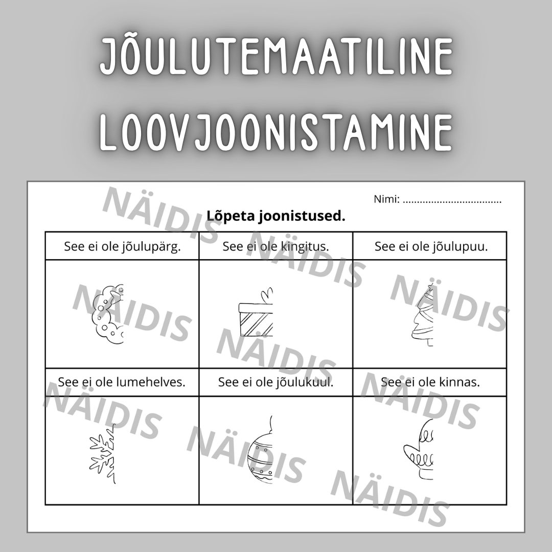 Jõulutemaatiline LOOVJOONISTAMINE