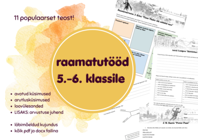 KOMPLEKT: 5.-6. klassi raamatutööd (lugemiskontrollid) 11 raamatut!