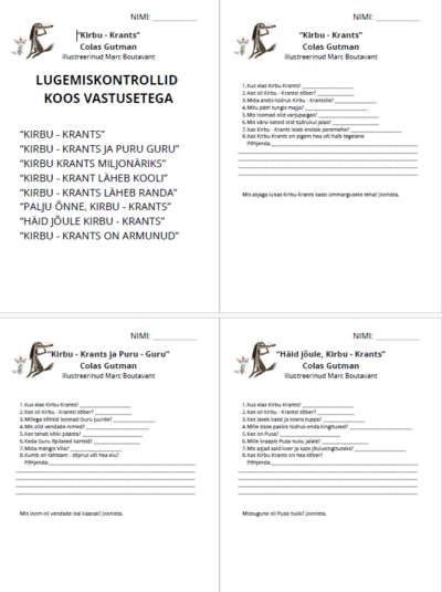 "Kirbu-krants" lugemiskontrollid koos vastustega