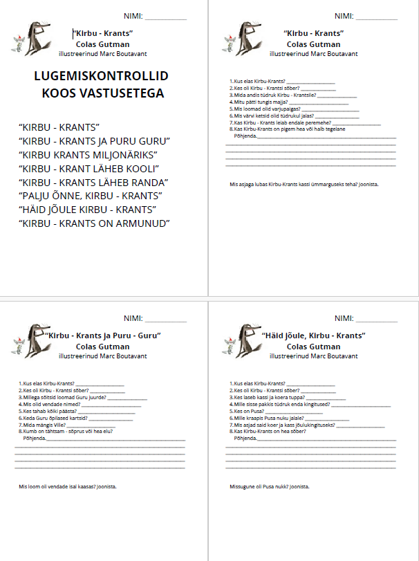 "Kirbu-krants" lugemiskontrollid koos vastustega