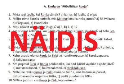 Lugemiskontroll "Röövlitütar Ronja"