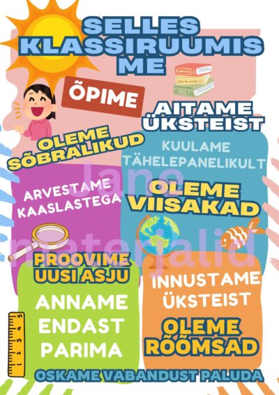Heade mõtete plakat klassiruumi