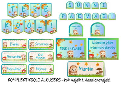 KOMPLEKT KOOLI ALGUSEKS – kõik vajalik 1. klassi õpetajale!