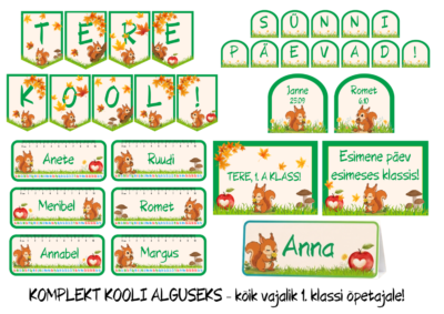 Komplekt 1. klassi alguseks