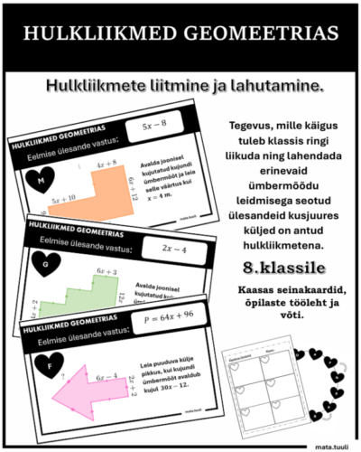 HULKLIIKMED GEOMEETRIAS - Hulkliikmete liitmine ja lahutamine - seinamäng