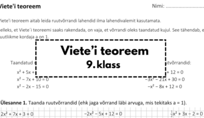 TÖÖLEHT: Viete'i teoreem