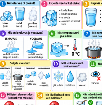 „Aine olekud ja nende muutumine 💧 | visuaalselt lihtsustatud kordamismaterjal“