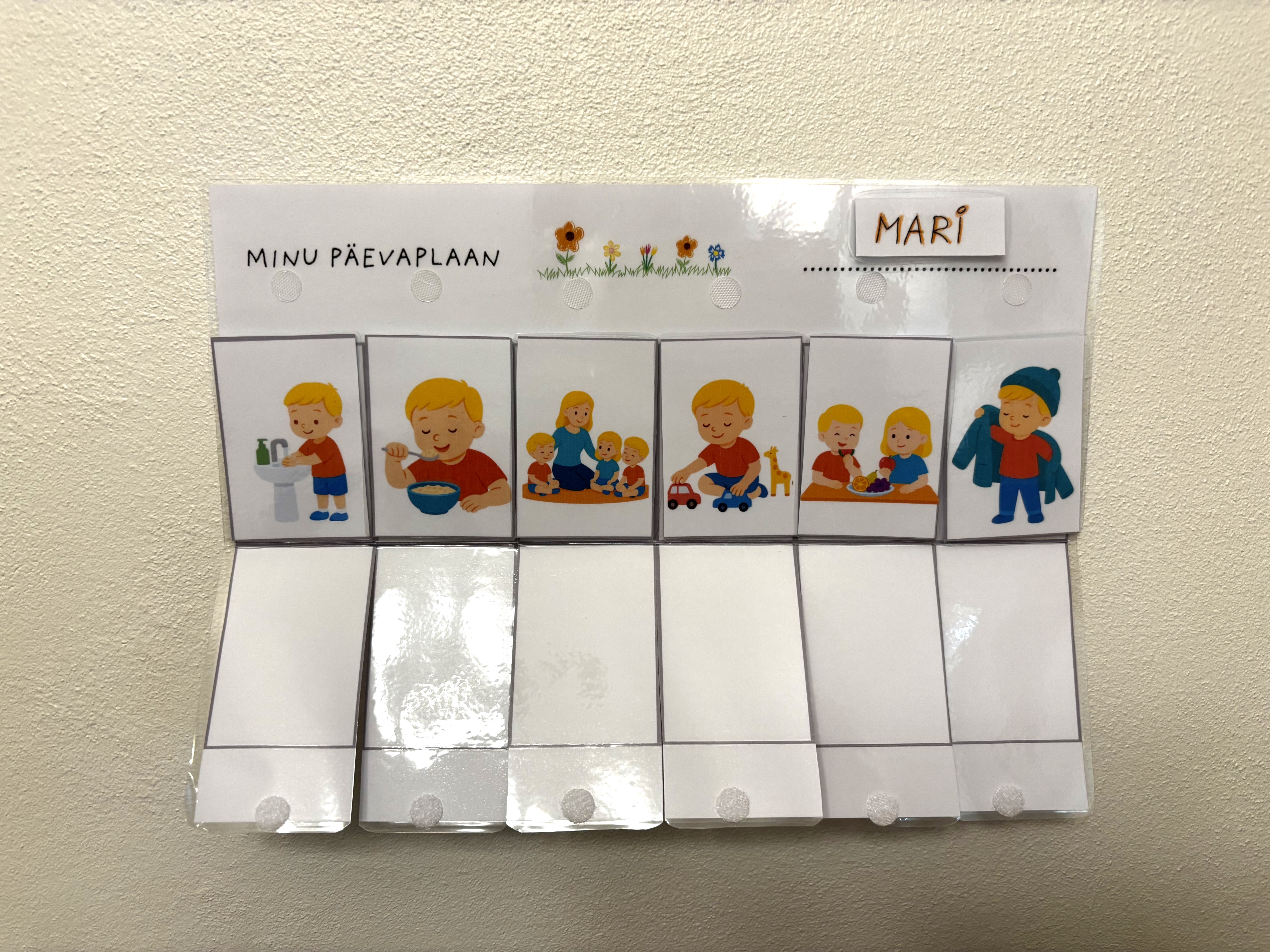 Lasteaia päevakava: vahetatavad pildid + piltide ALUS nt seinale kinnitamiseks - Pilt 4