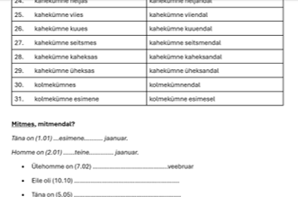 Mitmes? Mitmendal? - järjekorranumbrid, kuupäevad A2-B2 - Pilt 2