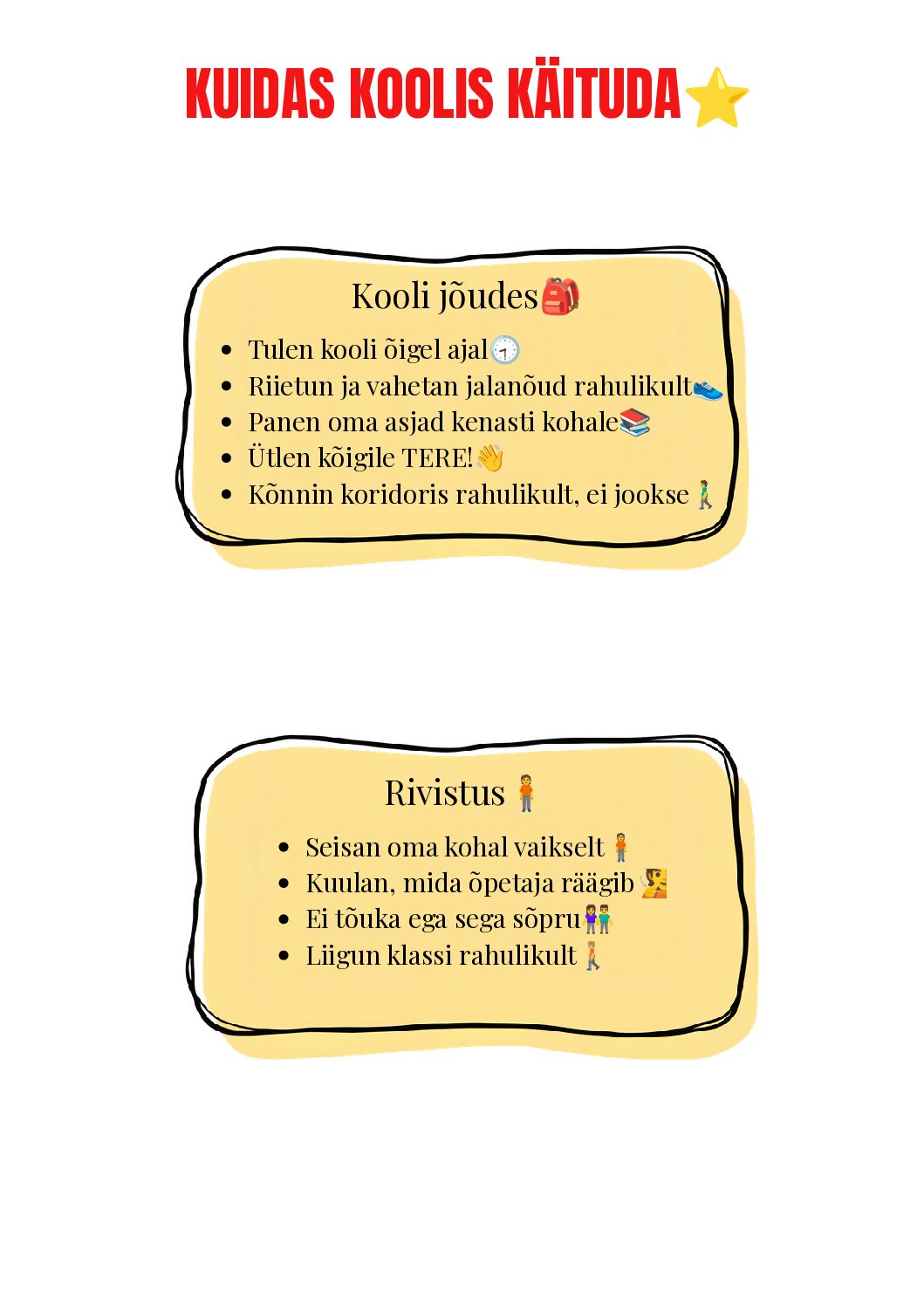 Plakat “Kuidas koolis käituda”