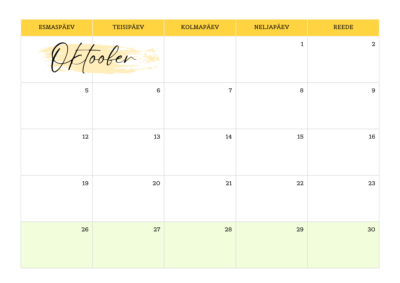 Kalender sept 2026- juuni 2027