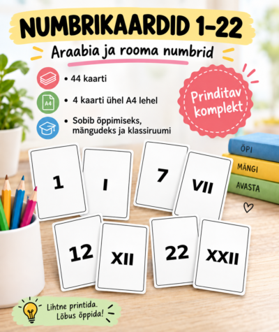 Numbrid 1-22. Araabia ja rooma numbrid