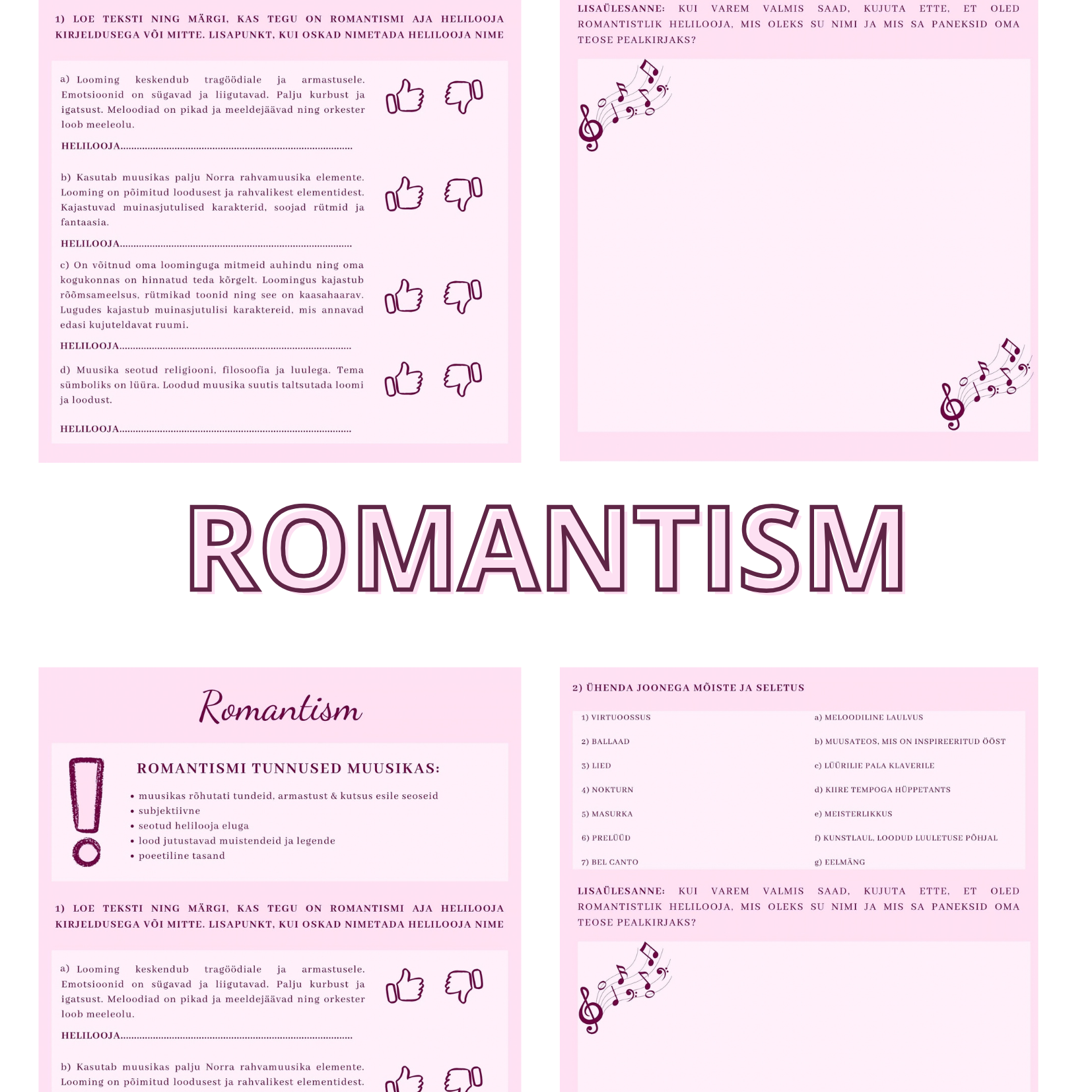 TÖÖLEHT: ROMANTISM